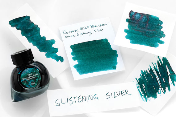 Colorverse Blue Green Snake Glistening Silver (Special Edition) - 15ml Bottled Ink
