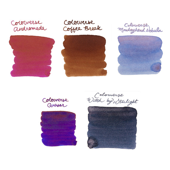 Colorverse ink swatches on a white background