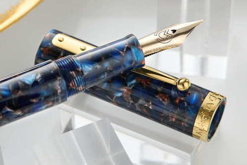 Magna Carta Mag 600 Piston Fountain Pen - Golden Blue (Special Edition)