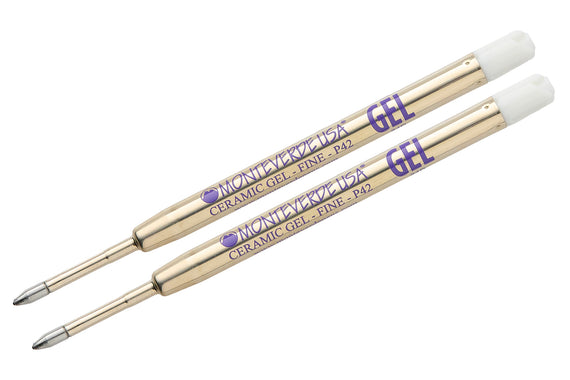 Monteverde Capless Gel P42 Rollerball Refills - Purple, 0.7mm Fine (2-Pack)