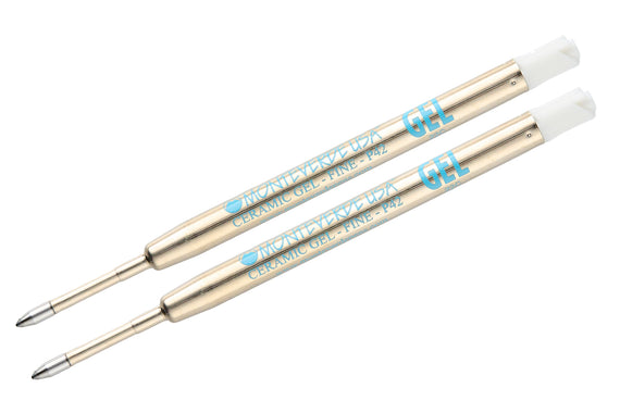 Monteverde Capless Gel P42 Rollerball Refills - Turquoise, 0.7mm Fine (2-Pack)