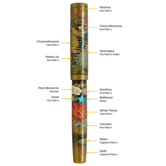 Namiki Emperor Maki-e Fountain Pen - Blooming Flowers in Profusion (Limited Edition)