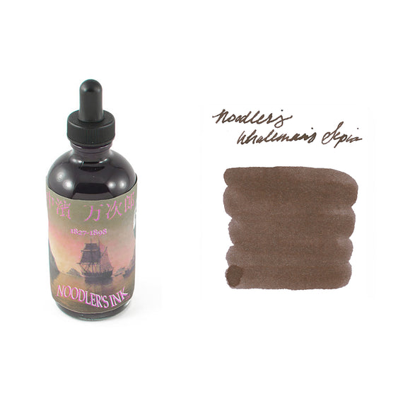 Noodler's Manjiro Nakahama Whaleman's Sepia - 4.5oz Bottled Ink with Free Charlie Pen